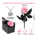 Eternal Real Rose & "I Love You" Necklace – A Timeless Gift for Her
