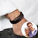 Son/Grandson Bracelet "Love You Forever" | Braided Leather Bracelet
