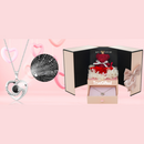 Eternal Rose & Heart Necklace Gift Set for Mom