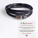 Son/Grandson Bracelet "Love You Forever" | Braided Leather Bracelet