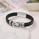 "To My Nephew" Bracelet "Love You Forever" | Brown Braided Leather Bracelet