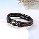 "To My Son" Bracelet "Love You Forever" | Brown Braided Leather Bracelet
