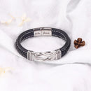 To My Son/Grandson Bracelet "Forever Linked Together" | Braided Leather Bracelet