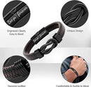 "To My Son" Bracelet "Love You Forever" | Brown Braided Leather Bracelet