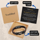 "To My Grandson" Bracelet "Love You Forever" | Brown Braided Leather Bracelet