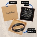 "To My Son" Bracelet "Love You Forever" | Brown Braided Leather Bracelet
