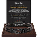 "To My Son" Bracelet "Love You Forever" | Brown Braided Leather Bracelet